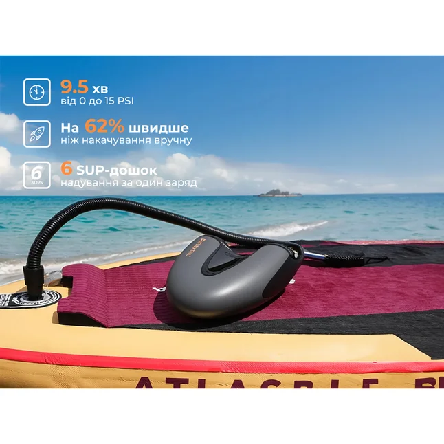 Насос кемпінговий для накачування човнів, сапів, Flextail Evo Sup Pump Pro, чорний — Photo 2