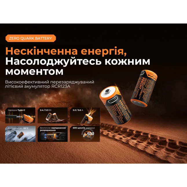 Акумулятор 900mAh Flextail Zero Battery usb type C зарядка — Photo 3