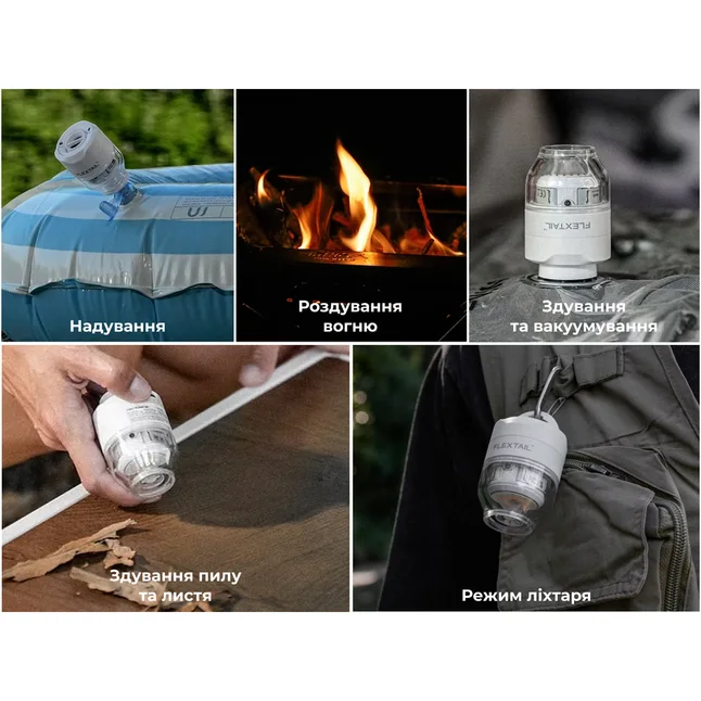 Насос-фонарь кемпинговый Flextail Tiny Pump 3X, белый — Photo 8