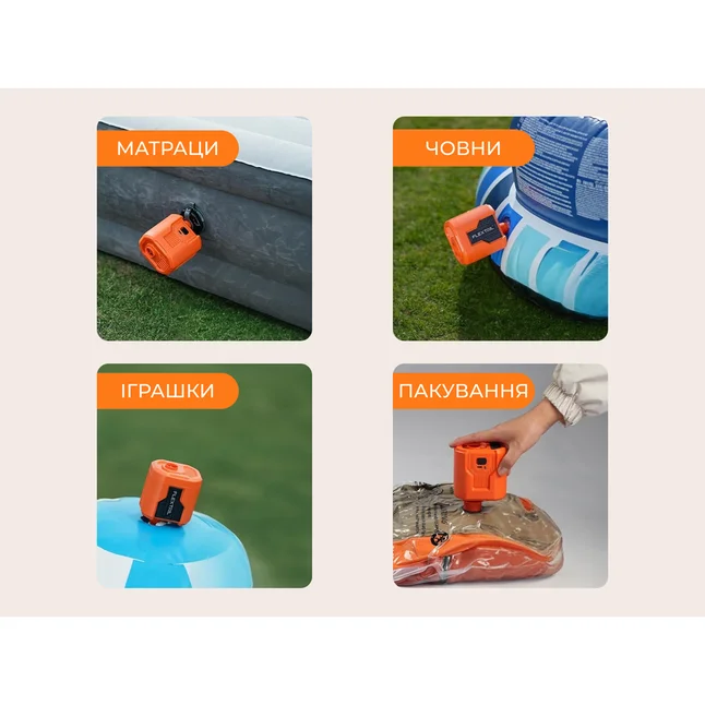 Портативный воздушный насос Flextail Evo Pump 3, 1000 л/мин, оранжевый — Photo 5