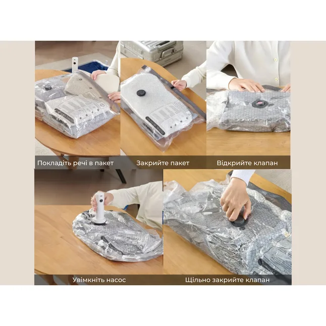 Набір для вакуумного пакування Vollyc by Flextail (NANO BAG SET), 20 пакетів + насос — Photo 4
