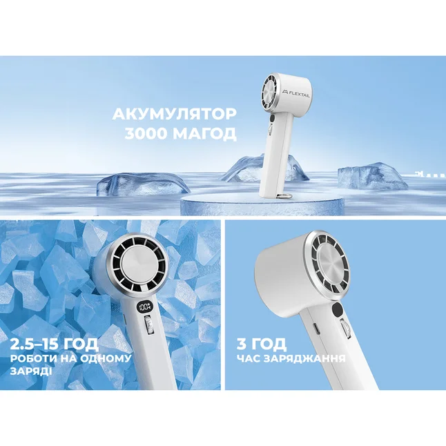 Портативний ручний вентилятор Flextail Max Handheld Fan Pro, білий — Photo 3