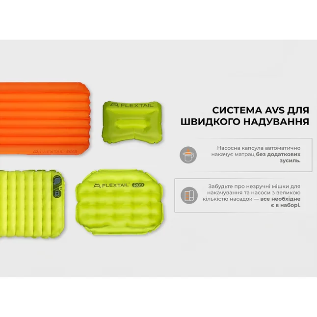 Матрас самонадувающийся Flextail Tiny Slleeping Pad R09 AVS Mummy, размер L (196 х 65 х 9 см), зеленый — Photo 7