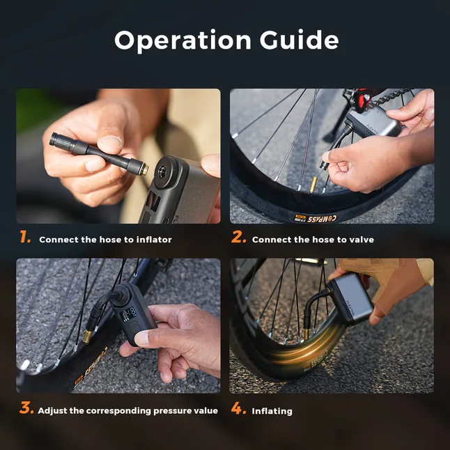 Велосипедний міні насос електричний Flextail Tiny Bike Pump Pro, 120 PSI — Photo 39