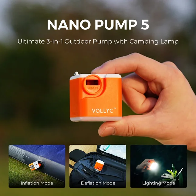 Насос кемпінговий Vollyc Ezy Pump by Flextail, помаранчевий — Photo 1