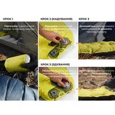 Матрац туристичний самонадувний одномісний Flextail R03 AVS Regular надлегкий, 183х65х7 см з насосною капсулою AVS, зелений — Photo 10